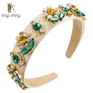 hot selling party hoops for female baroque fashionable personality sunflower inlaid shiny rhinestone glass big brand hair band free global shipping