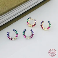 925 sterling silver color crystal little sun stud earrings for women fashion temperament wedding dress jewelry accessories