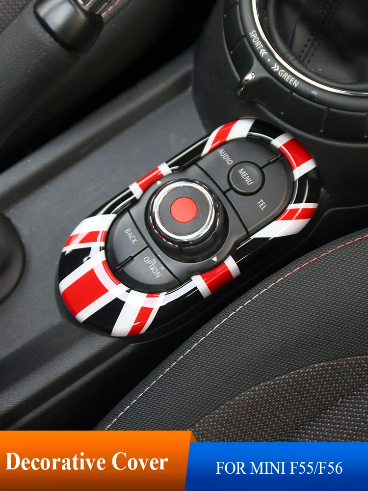 

Car Interior Center Console Multimedia Panel Button Decorative Shell Cover Stickers Car Styling For MINI Cooper One F55 F56 New