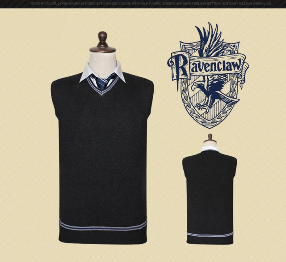 Harri свитер в стиле Гарри Поттера Гриффиндор Слизерин Ravenclaw Hufflepuff свитер, жилет, пальто Косплей костюмы на Хэллоуин и Рождество подарок