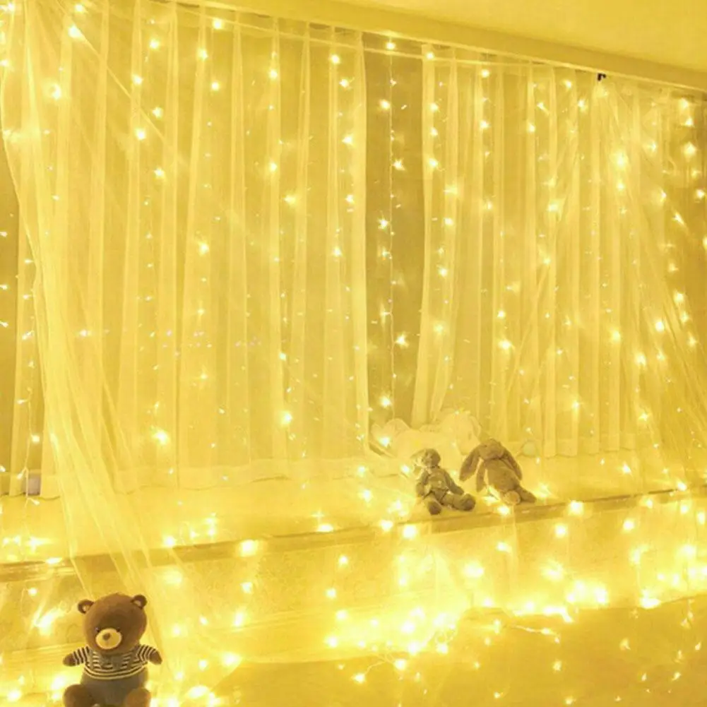 

300 Led Usb Powered Window Curtain String Lightsfairy Festoon Remote Control For Bedroom Wedding Backdrop Wall Decoration N2c4