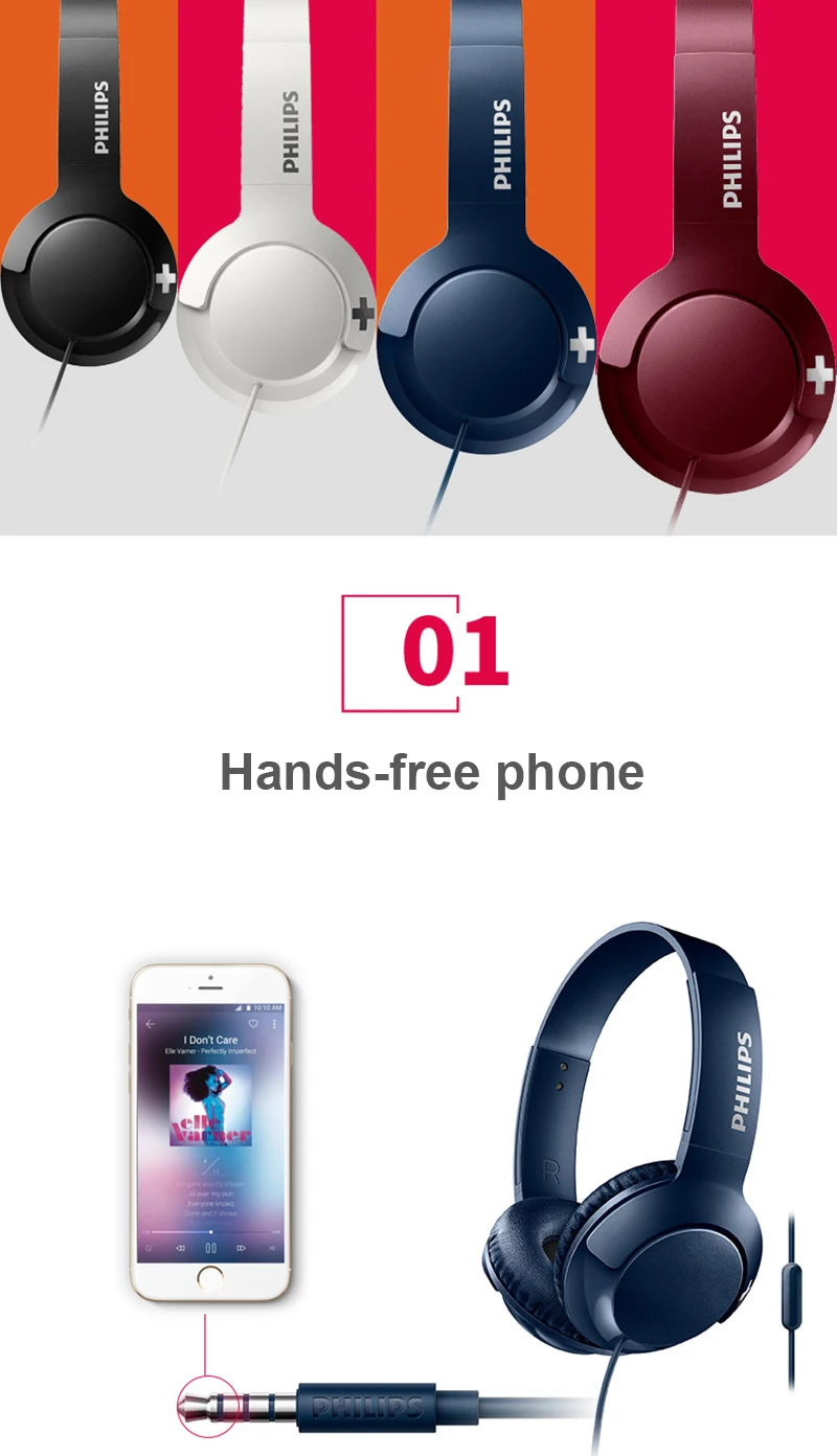 Профессиональные басовые наушники Philips SHL3075 с проводным управлением, ремень шума, стиль для Samsung Galaxy S8/S9/S9 Plus