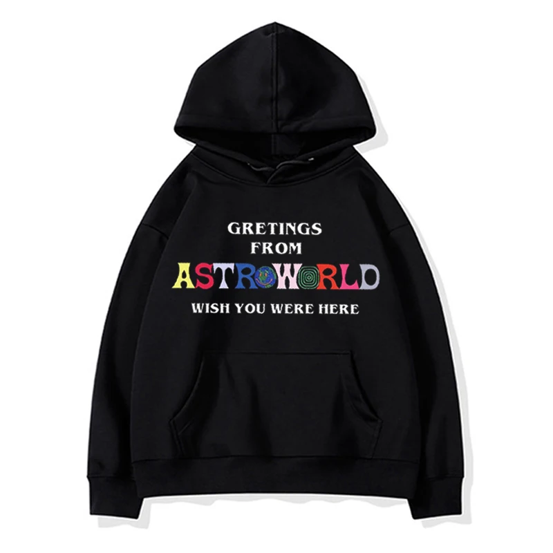 

ASTROWORLD Letter Print Fashion Hoodie Lil Peep Gretings From Wish U Were Here Arrive Travis Scott Rapper Sweatshirt Women Men