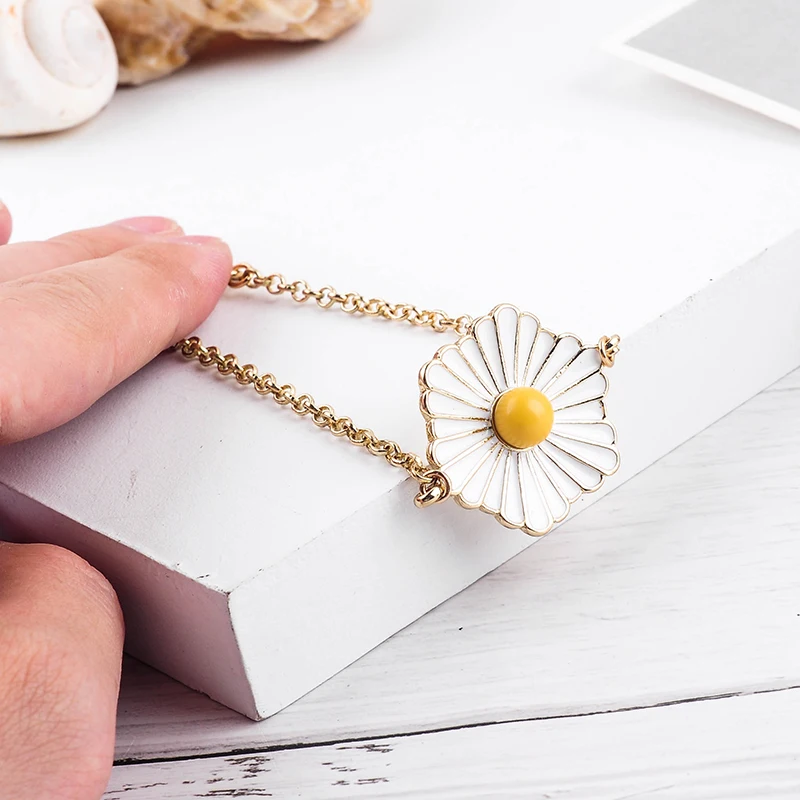 Эмалевый Цветочный браслет 2019 новые дизайнерские милые женские цепочки с