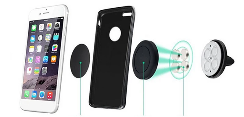MALUOKASA Магнитная автомобильная подставка для телефона для iphone 8 7 6s samsung S8 Air Vent gps универсальный держатель мобильного телефона с автоматической застежкой