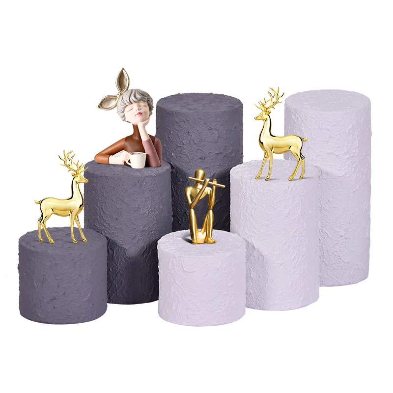 Resin baking paint cylindrical jewelry shooting props ring earrings factory wholesale jewelry display rack