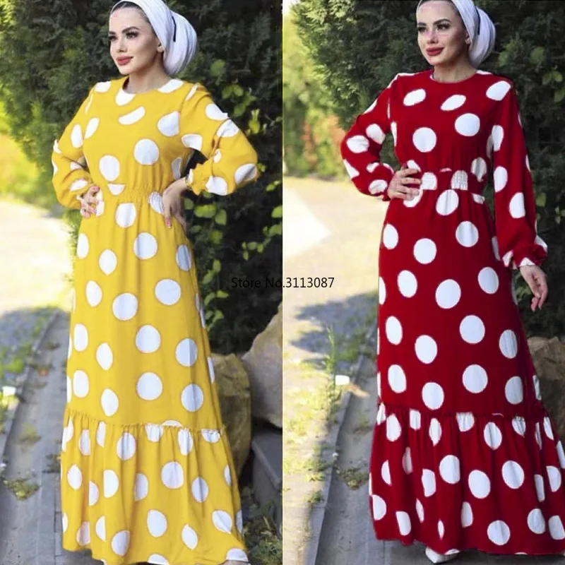 

African Dresses for Women 2021 Summer African Women O-neck Long Sleeve Polyester Long Dress African Clothes