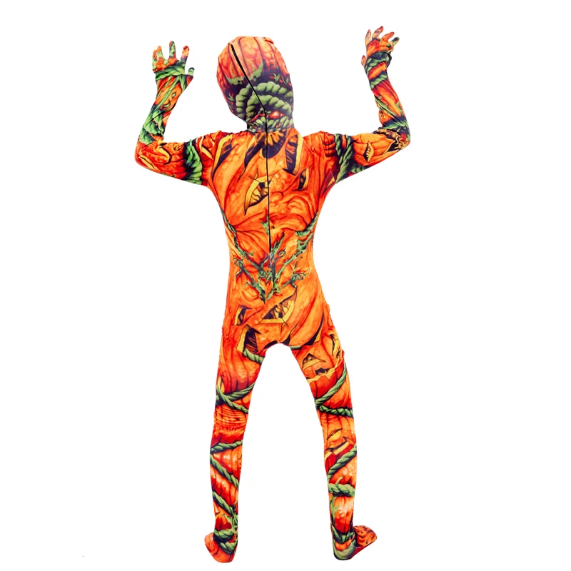 Pumpkin Onesies Костюмы на хеллоуин для детей, костюм для мальчиков и девочек с изображением зомби, костюм монстра - Цвет: Pumpkin Onesies