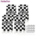 12 шт.компл. пакеты для гонок в клетку с наклейкой черно-белые конфеты Goodie бумажные подарочные пакеты для автомобилей подарки на день рождения