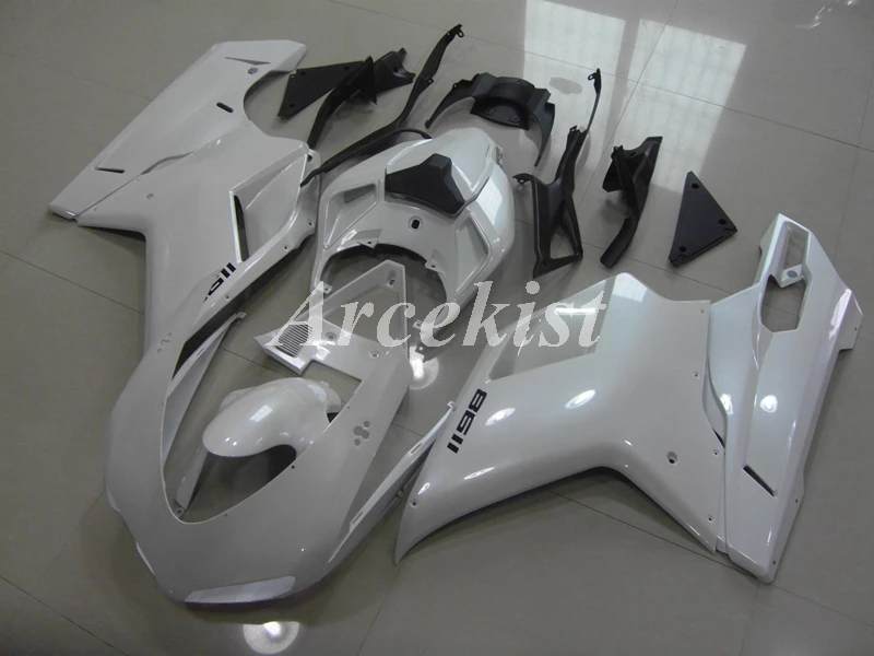 

New ABS Whole Fairings kit Fit for Ducati 848 evo 1098 1198 2007 2008 2009 2010 2011 07 08 09 10 11 Bodywork set white
