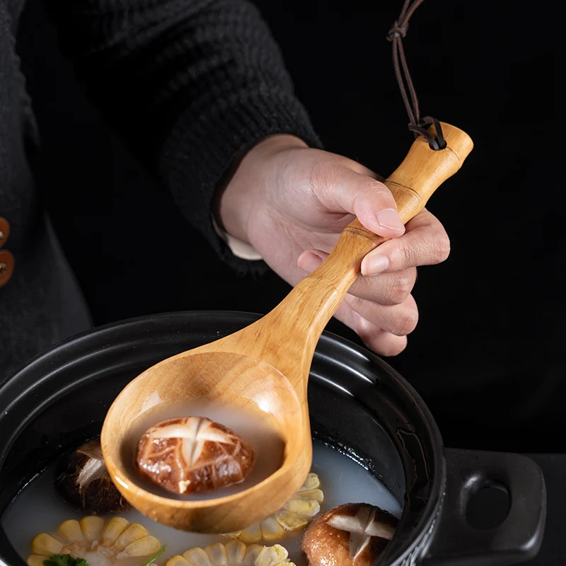 Деревянная ложка бытовой Кухня суп из дерева с длинной ручкой большая | Дом и сад