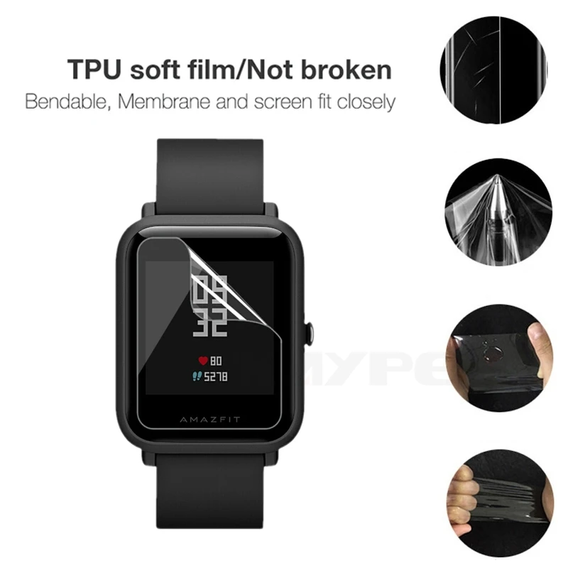 4в1 для Xiaomi Huami Amazfit Bip браслет ремешок чехол 20 мм силиконовый ремешок для часов защитная Пленка чехол s браслет