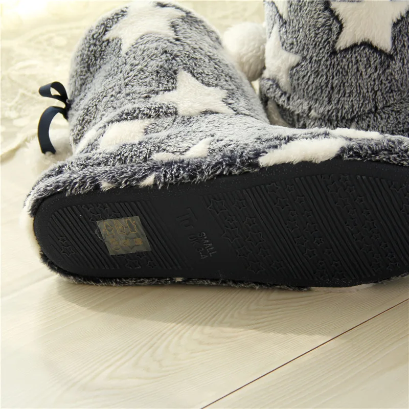 Couples Lovers Wool Non-slip Men Women Soft Shoes Cotton Home Shoes Winter Women Slippers Warm Plush Indoor Floor Slippers