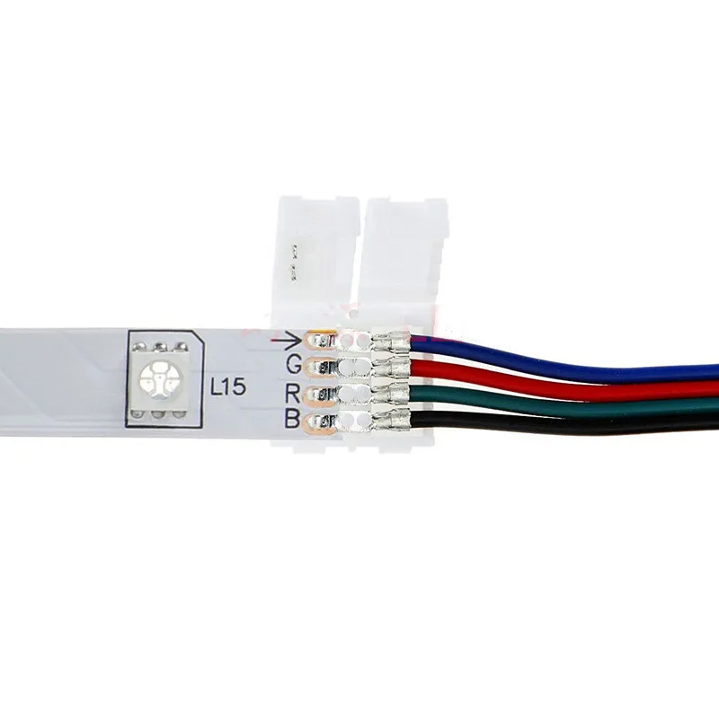 

KeWL 5050 RGB strip LED connector 10mm 4pin Free Welding LED strip Connector clip