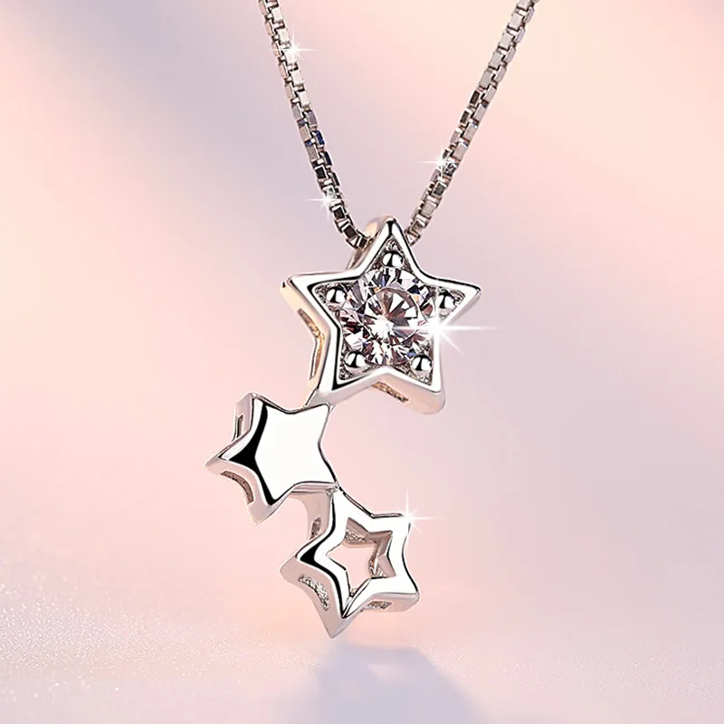 

Zircon Stars Pendant Necklace Fashion Silver Plated Star Pendant Necklace For Women Jewelry Necklaces & Pendants Without Chain