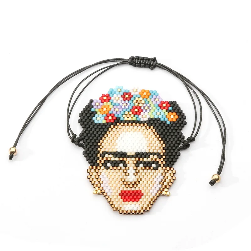 Простой и стильный мультфильм браслет с человечками рисовый бисер|Цепочки