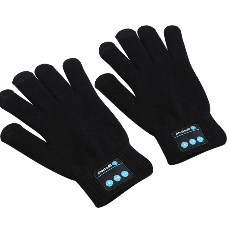 Женские перчатки с Bluetooth зимние вязаные варежки на мобильный телефон накладки