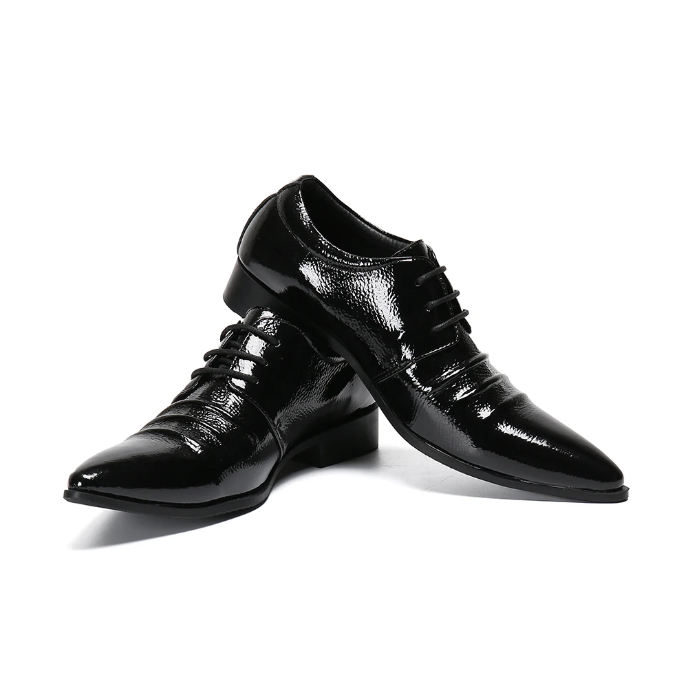 

Christia Bella British Style Men's Plus Size Pointed Toe Genuine Brogue Leather Shoes Fashion Man Party Prom Dress Oxfords Shoes