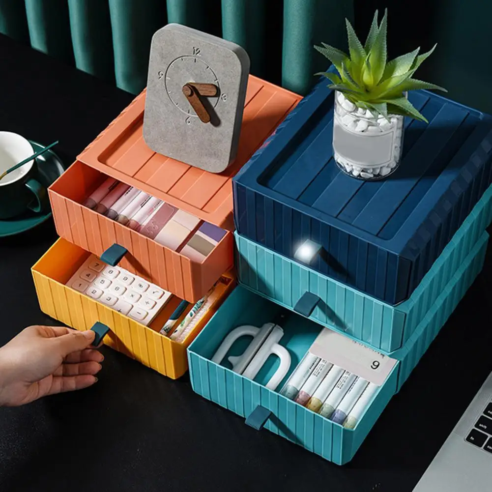 

Drawer Type Desktop Storage Box Office Desk Organizer Multi-layer Sundry Holder
