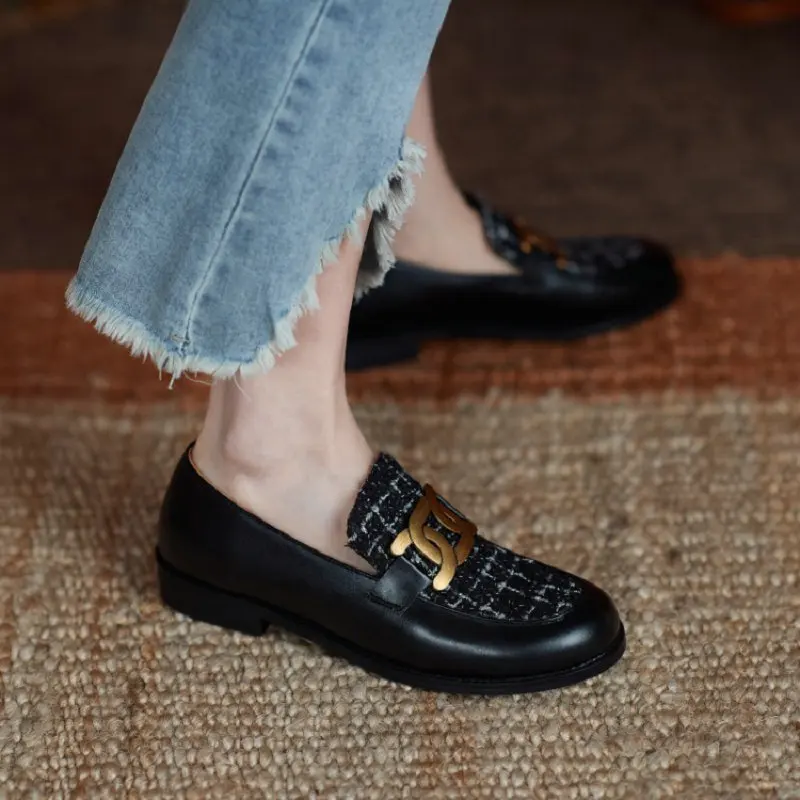 

Женские лоферы Sianie Tianie, повседневные, в клетку, на плоской подошве, большие размеры 10, для отдыха, для весны, 2021