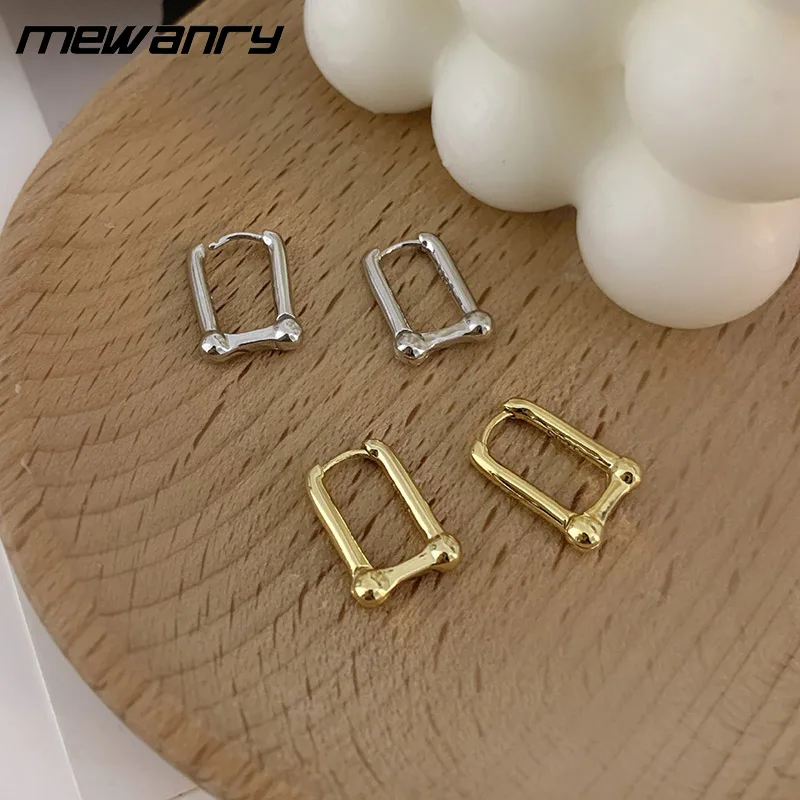 

Mewanry Prevent Allergy 925 Sterling Silver Party Earrings for Women New Fashion Creative Thick Chain Geometric Ear Jewelry Gift