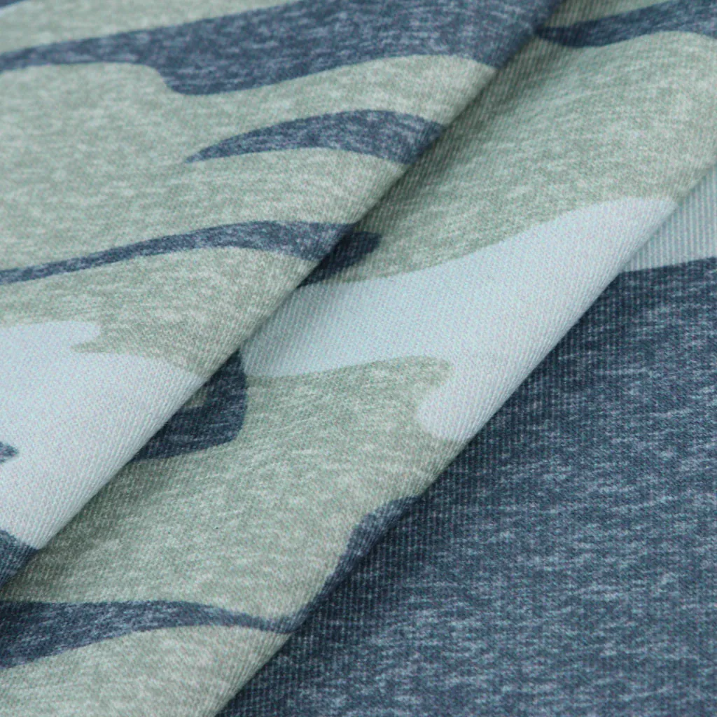 Модная камуфляжная полосатая блуза Повседневная зимняя женская Свободная с