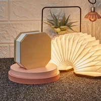 led table lamp foldable accordion light usb rechargeable dimmer switch desk lamps for bedside reading indoor decoration lighting