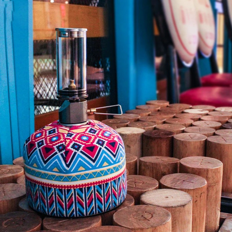 

Color Gas Tank Protective Cover Cotton Canvas Decorative Cover Retro Ethnic Personality Style Outdoor Camping Supplies