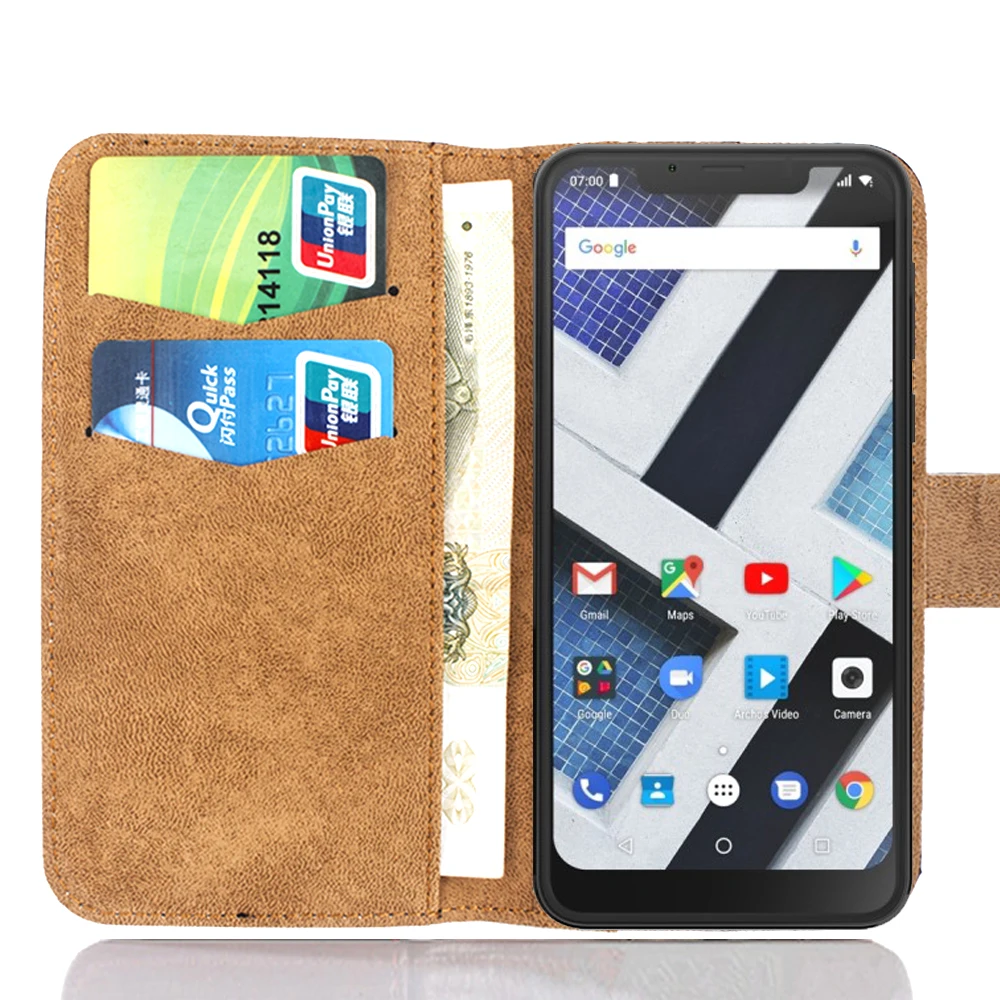 Чехол 6 цветов Archos Core 62S кожаный модный винтажный Роскошный многофункциональный