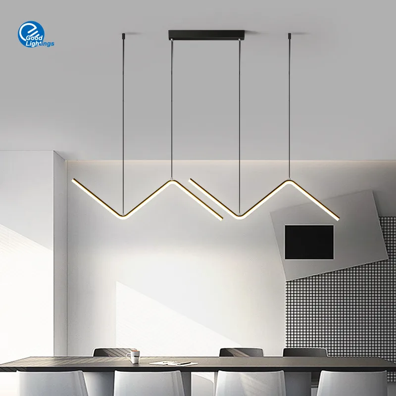 

Nordic Pendant Lamp Wave Shape Modern Design Living Room Ceiling Hanging Light Decor Black/Gold Industrial Lamp For Dinning Room