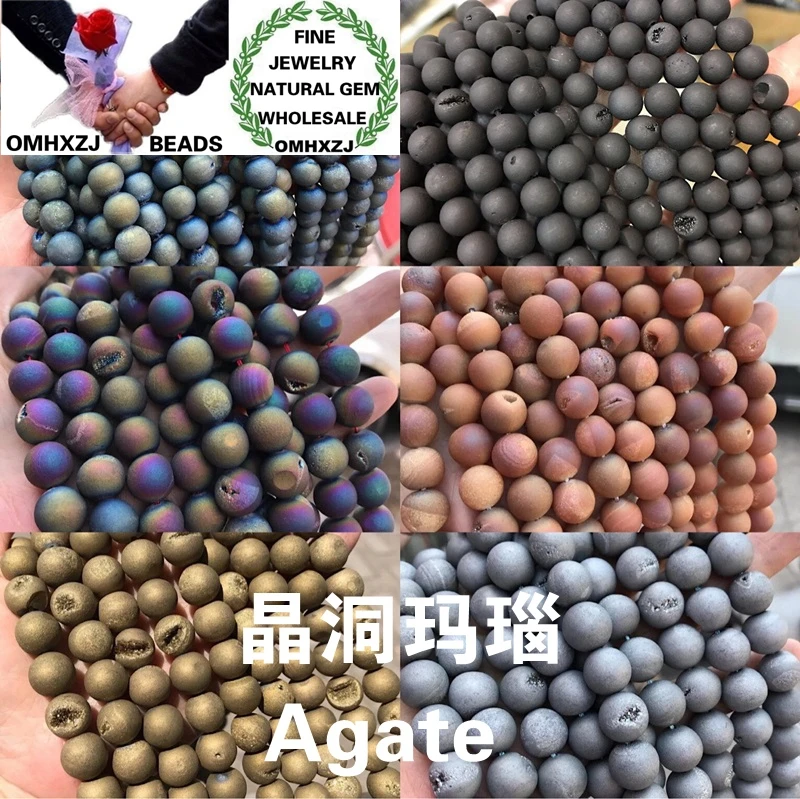 

OMHXZJ оптовая продажа ZB185 68 10 12 мм DIY браслет ожерелье ювелирные изделия аксессуары фурнитура натуральный камень мелкий Агат Круглые Бусины