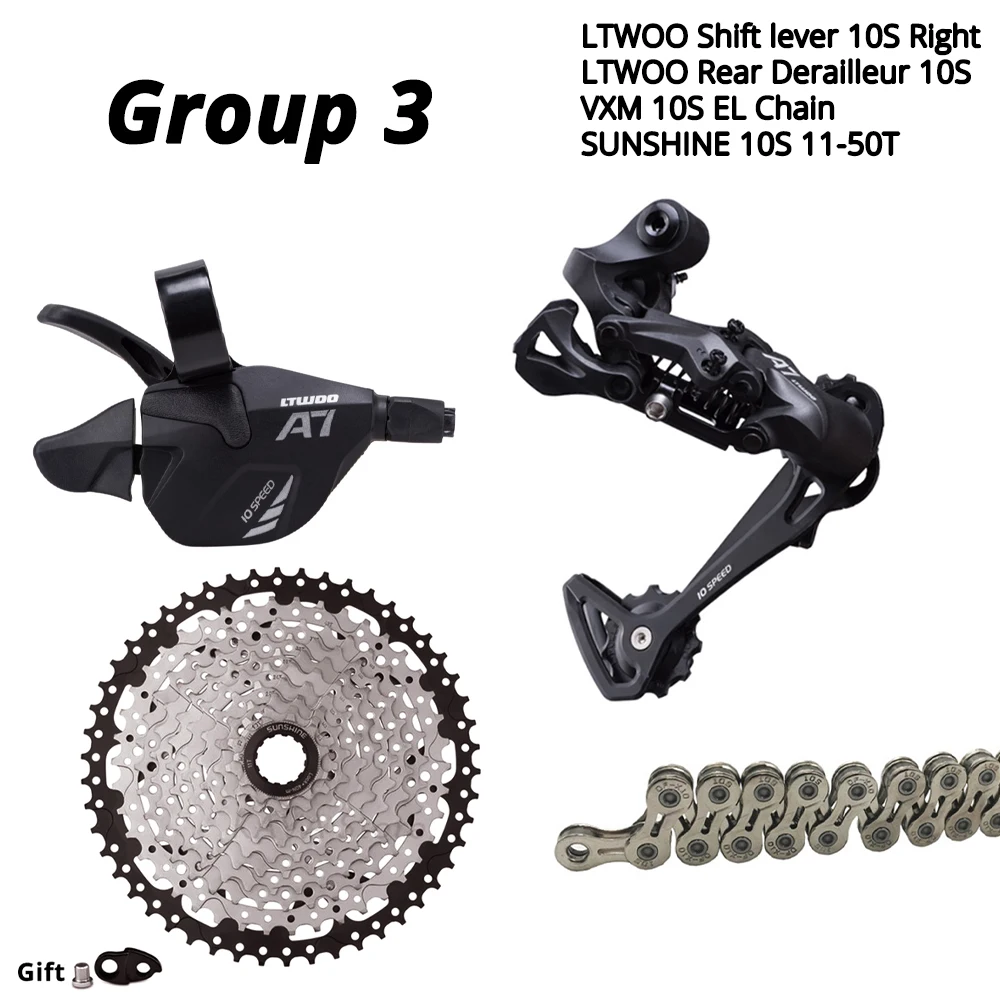 no chainring 11-50T LTWOO A7 1X10S группа 10 скоростей Рычаг переключения передач Солнечный кассета 42T 46T 50T VXM цепь MOTSUV Цепь 32T 34T 36T 38T - Цвет: no chainring 11-50T
