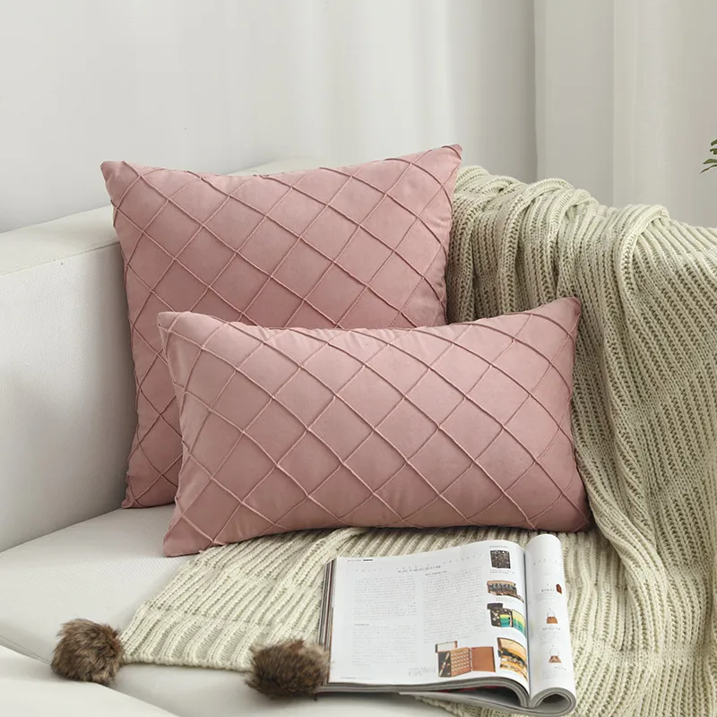 peach pink Желтый, синий, темно-зеленый вышитый латтический чехол для подушек, домашняя декоративная подушка, чехол для пиломатериалов, наволочка 45X45 см/30x50 см - Цвет: peach pink