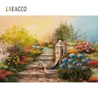 Фон для фотографий Laeacco, картина маслом, цветы, акварель, садовая дорожка, бесшовный узор, Фотофон для фотостудии