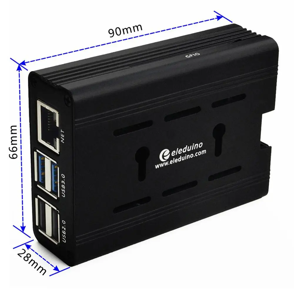 Чехол Raspberry Pi 4 Model B из алюминиевого сплава с вентилятором черный|Аксессуары для