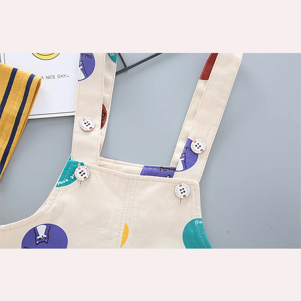

Children's clothing Fashionsets for boys Dot strap short sleeve printing suit short sleeve suit cotton T-shirt Casual Short