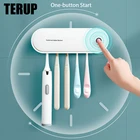 TERUP УФ-держатель для зубных щеток, стерилизатор на солнечной энергии, диспенсер для зубной пасты в ванную комнату, стеллаж для хранения для туалета, аксессуары для ванной комнаты