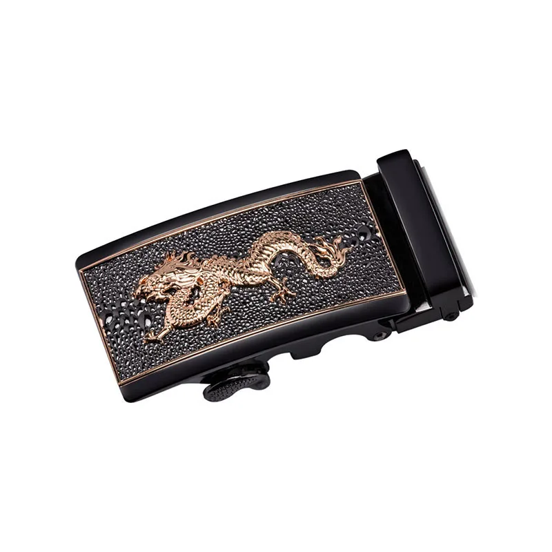 

Hi-Tie 2019 Fashion Brown Belt Men Gold Dragon Buckles Ratchet Belt Strap High Quality Cowhide Genuine Leather Business Belts