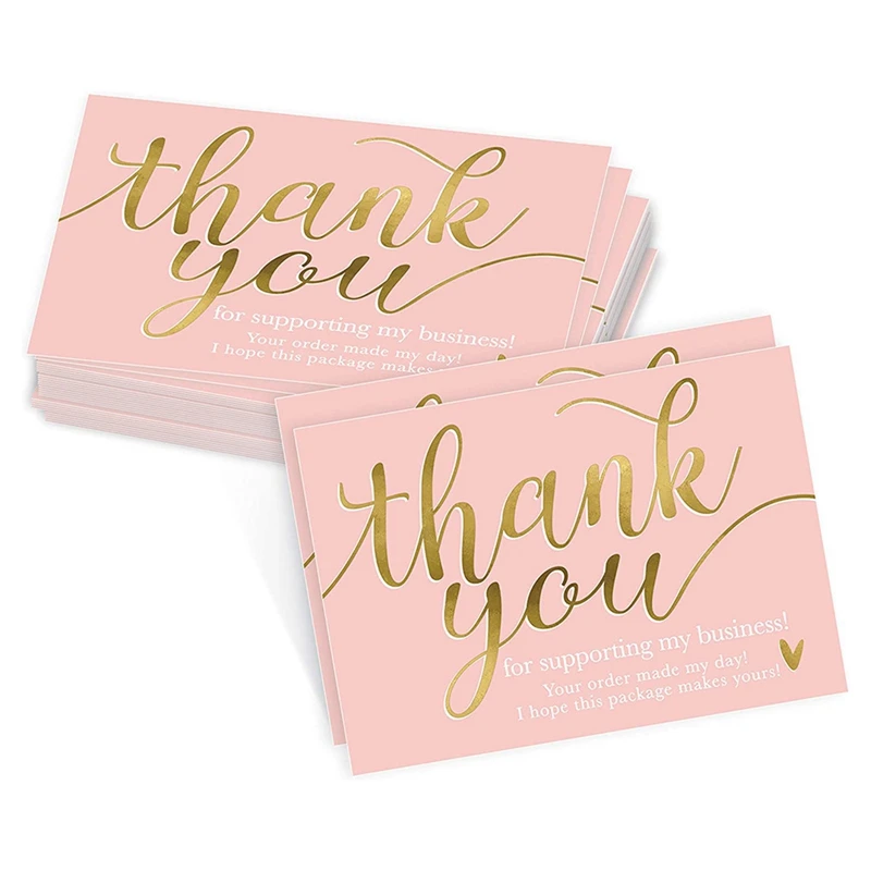 50pcs Thank You for Supporting My Small Business Card Thanks Greeting Card Appreciation Cardstock for Owners Sellers