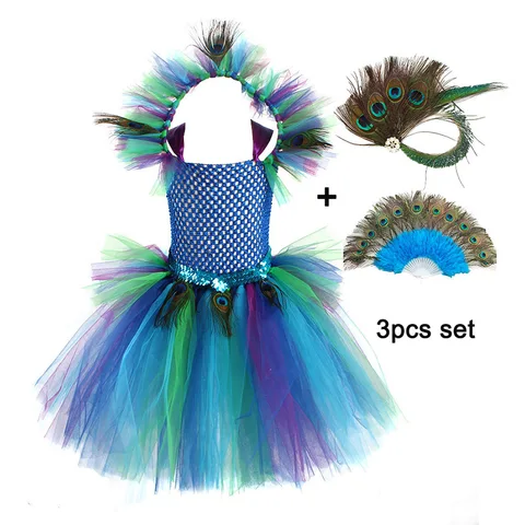 Детское карнавальное платье-пачка, с перьями и зажимом, для Хэллоуина