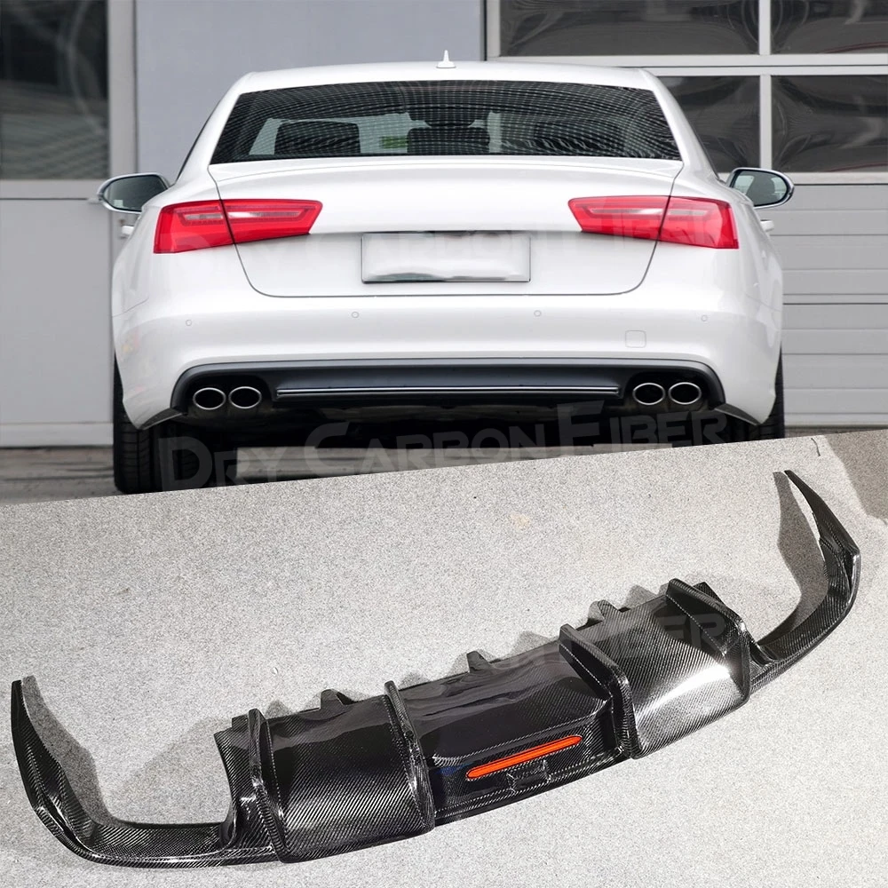 Удлинитель для заднего бампера из углеродного волокна Audi A6 Sline S6 C7 C7.5 2013-2018 (не Base)