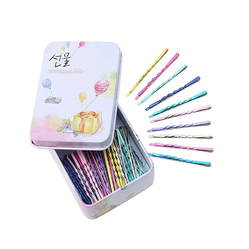 50 шт./кор. Для женщин Цвет Сплав заколки для волос простой Карамельный цвет