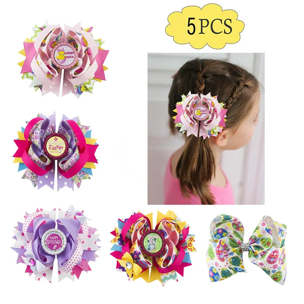 Бесплатная доставка 5 шт. банты для пасхальных волос милый кролик Цыпленок