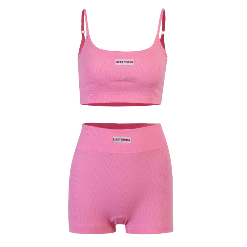 

2021 Sexy Women Print Letters Shorts Set Tracksuit Sleeveless Tops Sport Loose Jogger Shorts Biker Shorts Two Piece Set Outfits