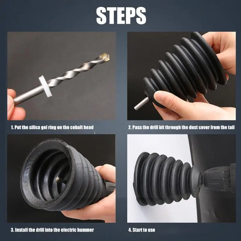 

Drill Dust Collector Rubber Dust Cover Electric Hammer Drill Power Tool Dremel Accessories