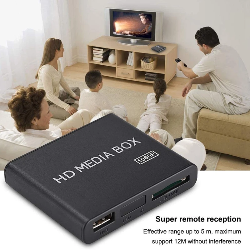 Full HD Mini Box медиаплеер 1080P с поддержкой USB MMC RMVB MP3 AVI MKV для дома (штепсельная Вилка
