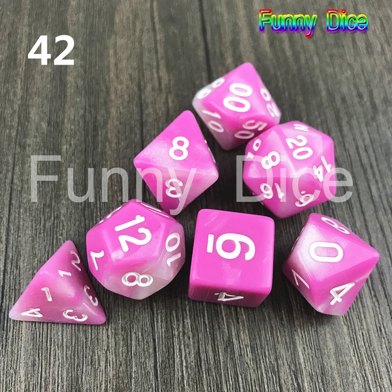 Горячая Новинка 7 шт./компл. креативное качество двухцветные многогранные кости с