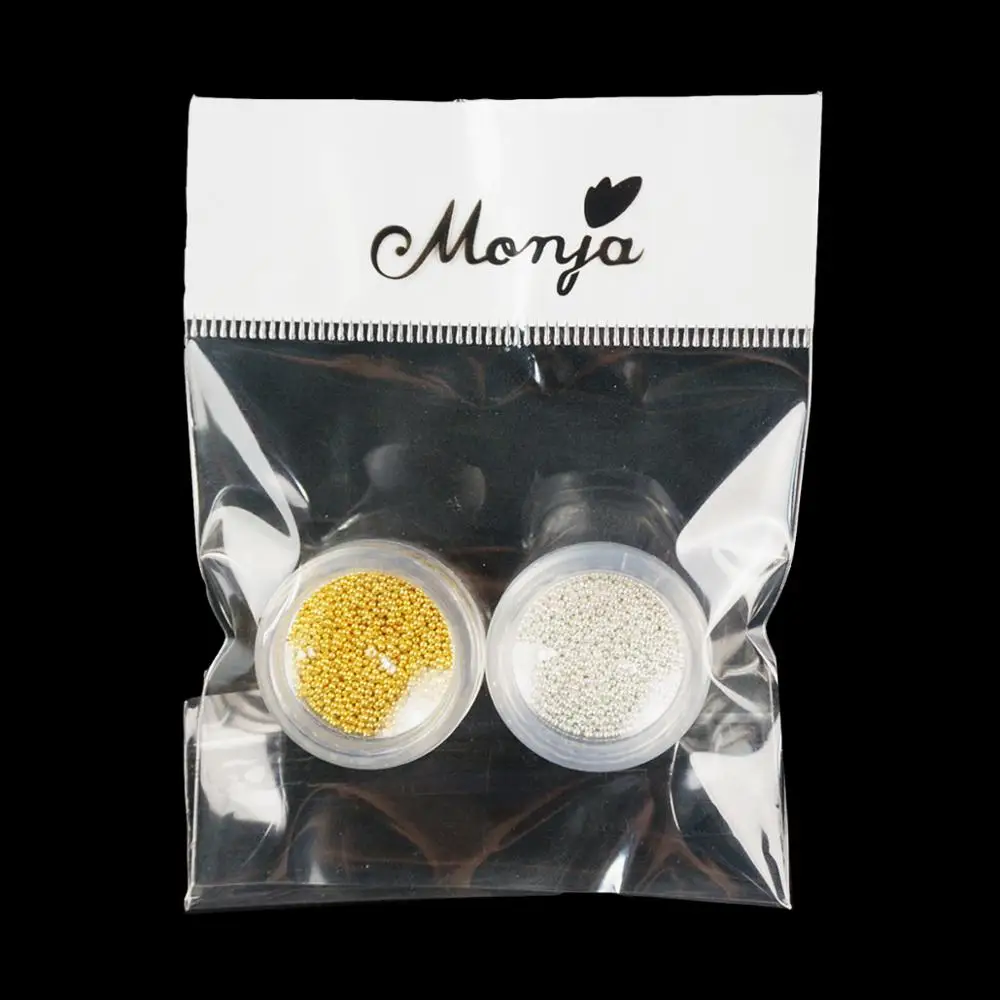 Monja золотые наклейки для ногтей серебряные металлические бусины с икрой Для
