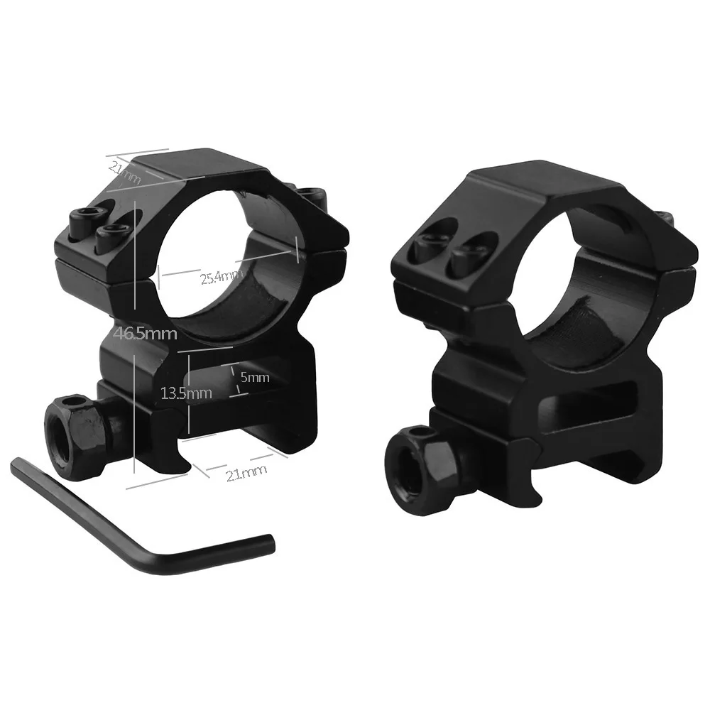 VULPO 2pcs/lot 25.4mm Ring Double Screws High &amp Low Scope Mounts For 21mm Picatinny Rail Hunting | Спорт и развлечения