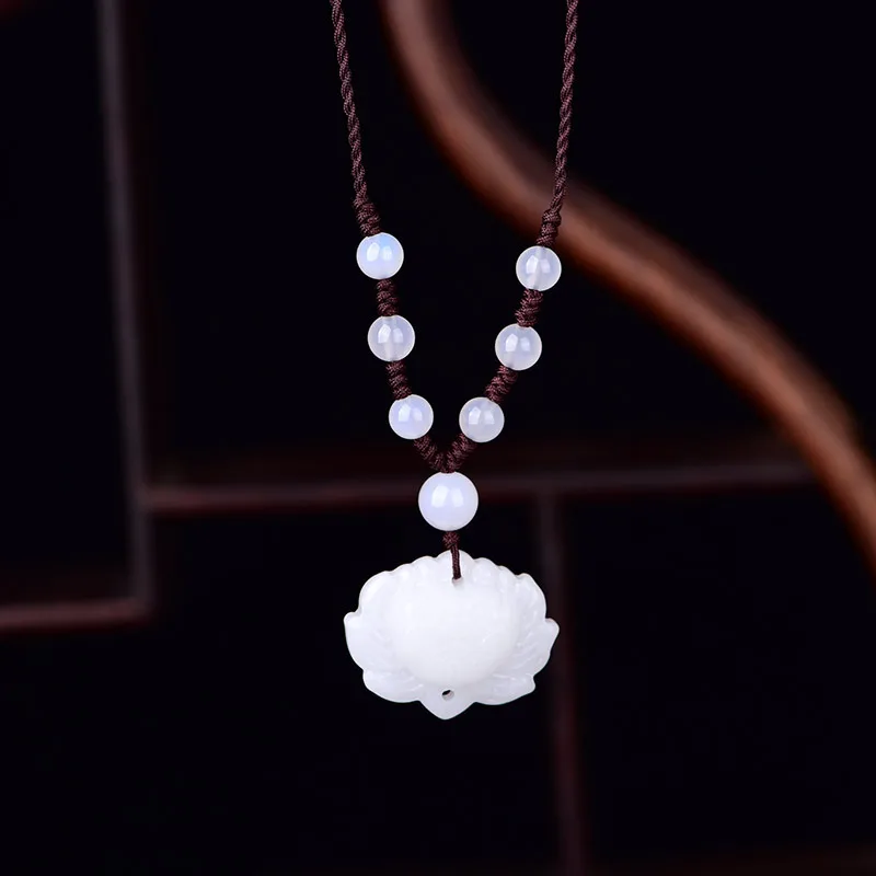 Свежий темпераментные в этническом стиле Стиль белое ожерелье форме лотоса